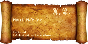 Maul Márk névjegykártya